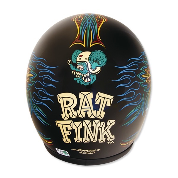 Greaser Rat Fink 2019 Ｍサイズ ラットフィンク レッド トリム mooneyes ムーンアイズ　ヘルメット バイク ジェットヘル ジェッペル_色違いですがデザインの確認でご覧ください