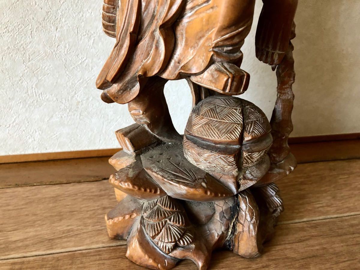 時代物　仙人 一本彫り　木彫 置物　４６ｃｍ_画像8