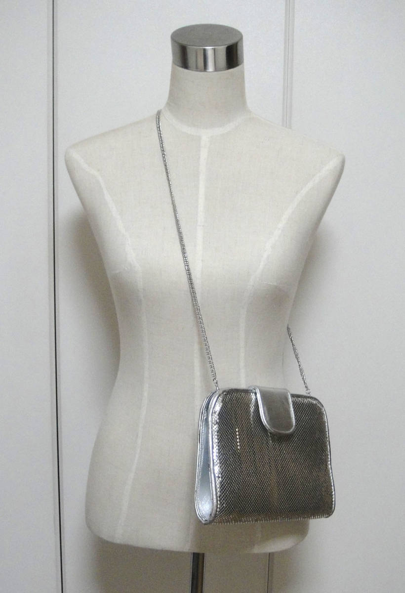 ki_040 party bag diagonal .. shoulder bag silver color Kirakira chain elegant beautiful goods special price 