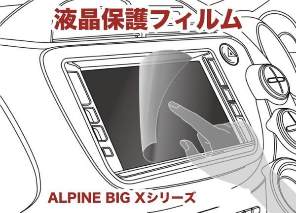 アルパイン　アルパインビックＸ　X9　適合品　ハリアー　プリウス　プリウスαー　液晶保護フィルム　 反射防止加工　気泡レス