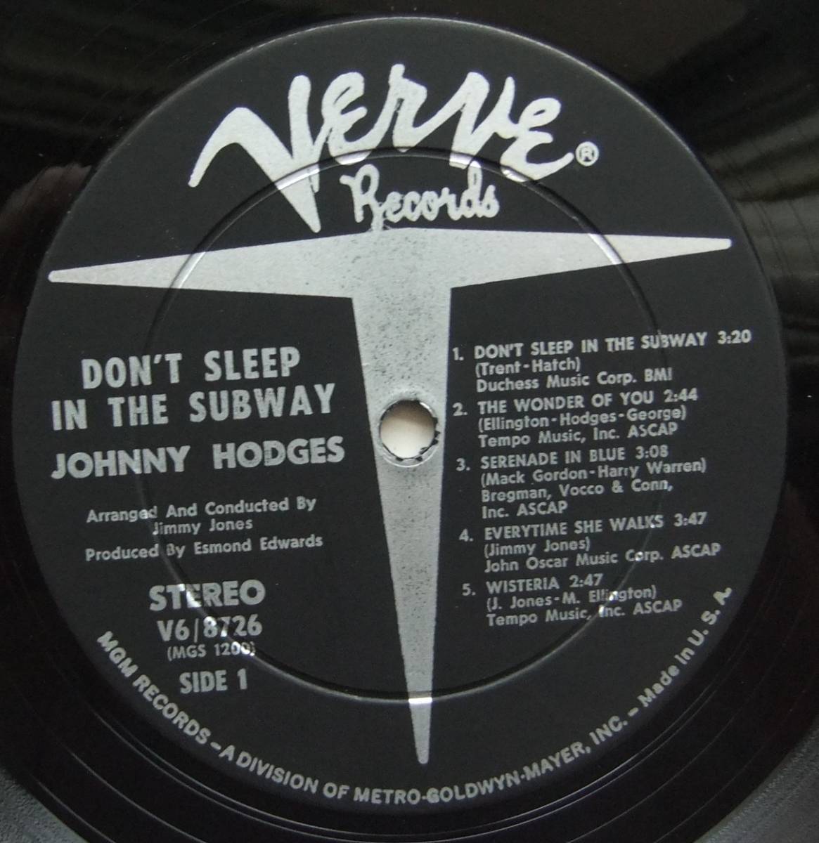 ◆ JOHNNY HODGES / Don ' t Sleep In The Subway ◆ Verve V-8726 (MGM:dg) ◆_画像5