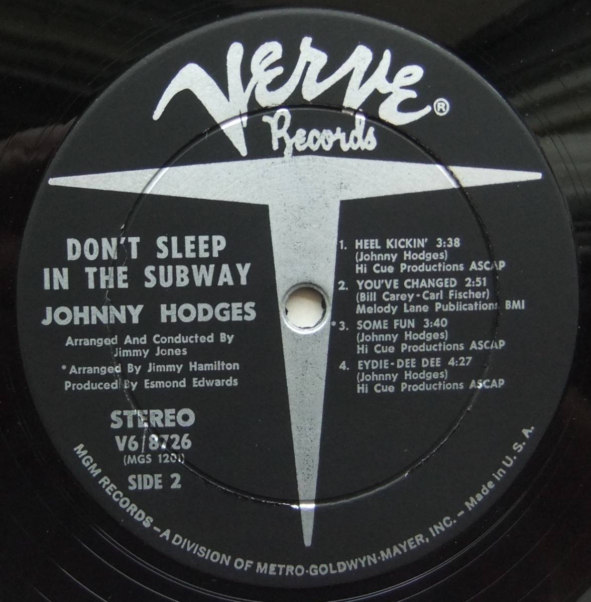 ◆ JOHNNY HODGES / Don ' t Sleep In The Subway ◆ Verve V-8726 (MGM:dg) ◆_画像6