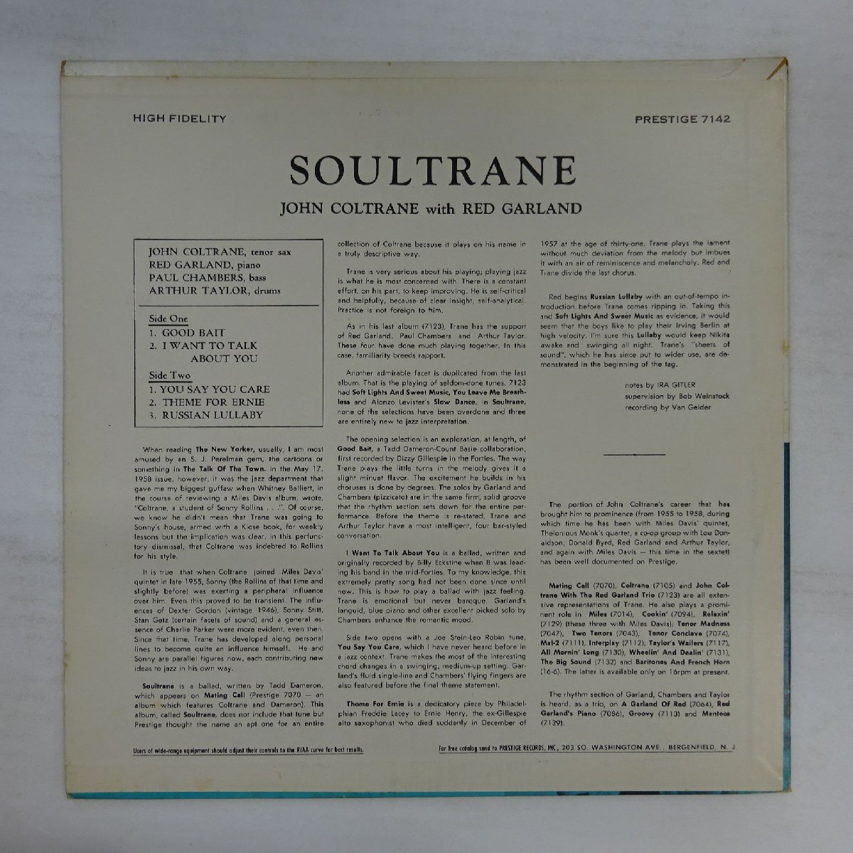 11193507; US盤/右紺ラベル/RVG刻印 John Coltrane With Red Garland / Soultrane(ジャズ一般)｜売買されたオークション情報、yahooの商品情報をアーカイブ公開  - オークファン | amakko.net