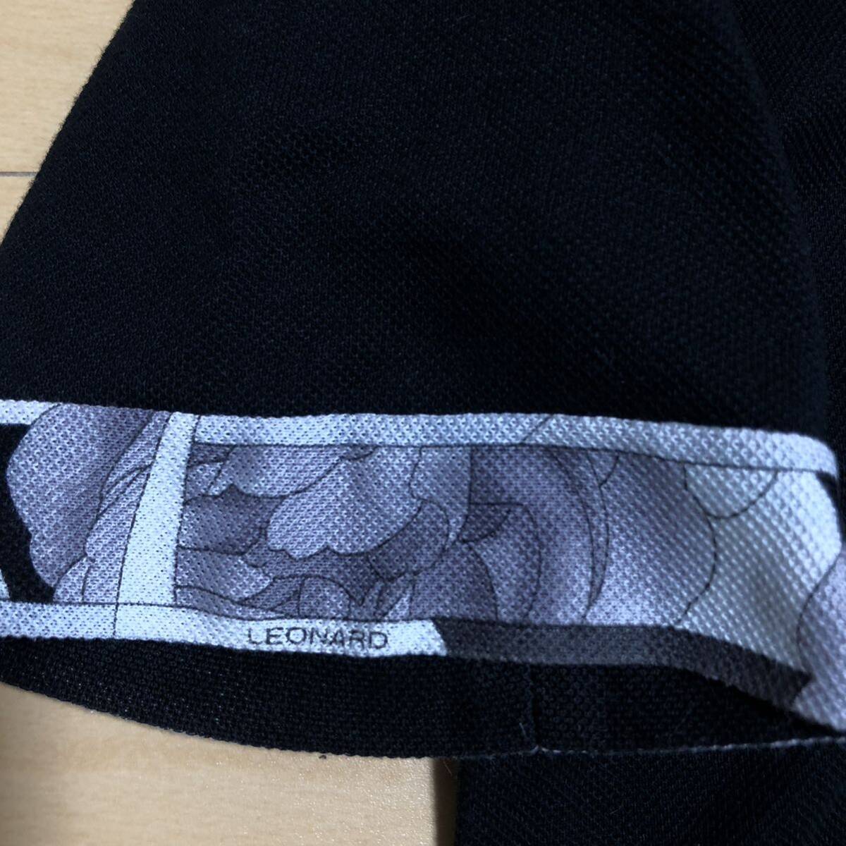 良品 LEONARD レオナール ポロシャツ レディース ブラック 38 良品 LEONARD レオナール ポロシャツ レディース ブラック 38