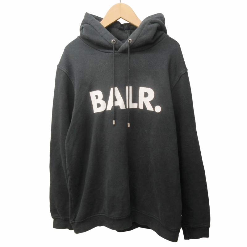 ボーラー BALR. パーカー スウェット フーディー ロゴ プリント 黒 ブラック M 0718 GY06 メンズ