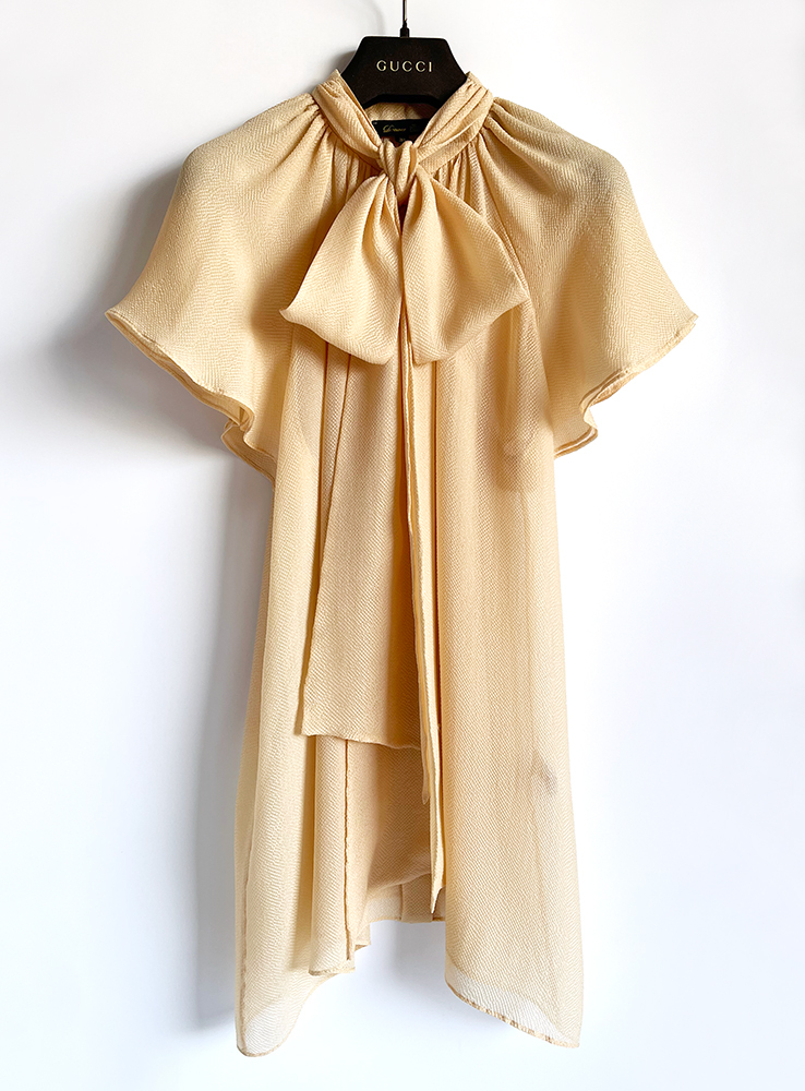 Drawer ドゥロワー 22AW シルクボウタイブラウス 38 シアー Drawer ドゥロワー 22AW シルクボウタイブラウス 38 シアー