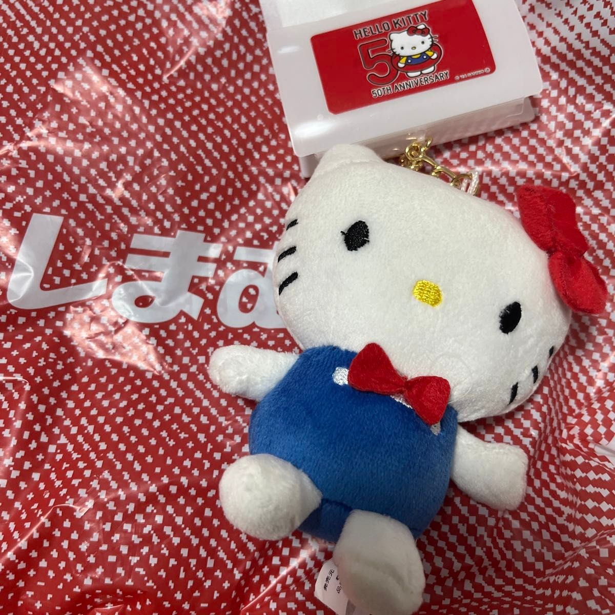 ハローキティ 50周年 しまむら ぬいぐるみマスコットキー ハローキティ 50周年 しまむら ぬいぐるみマスコットキー