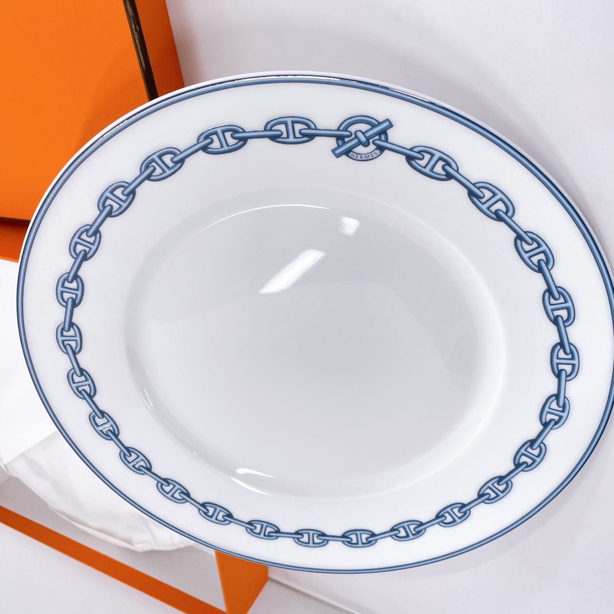HERMES エルメス プレート 大皿 シェーヌダンクル ペア 27cm 箱 HERMES エルメス プレート 大皿 シェーヌダンクル ペア 27cm 箱