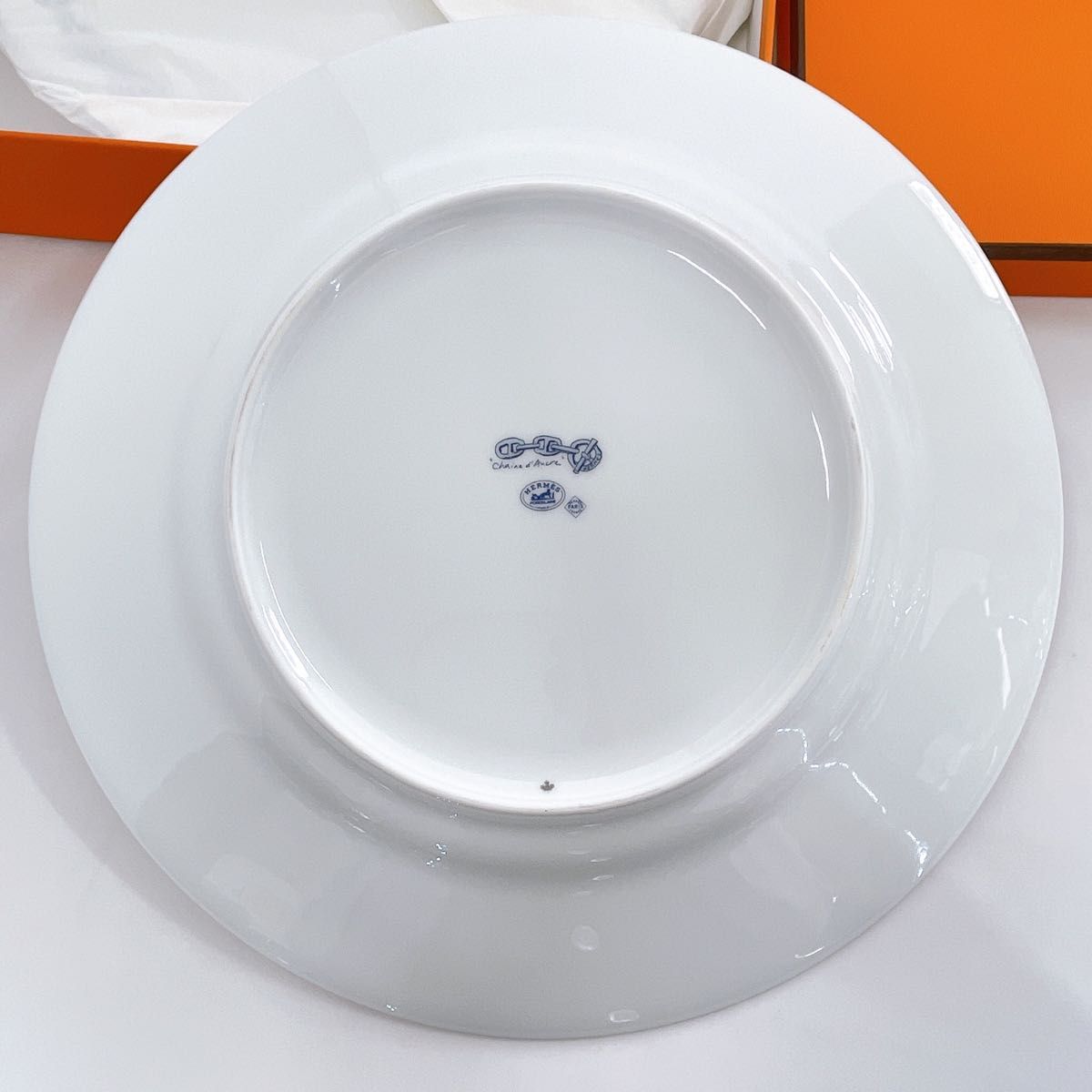 HERMES エルメス プレート 大皿 シェーヌダンクル ペア 27cm 箱 HERMES エルメス プレート 大皿 シェーヌダンクル ペア 27cm 箱