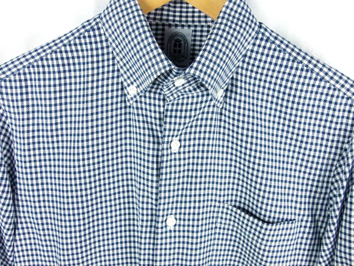 THE SUIT COMPANY スーツカンパニー / ANTONIO LAVERDA BREGANZE / CLASSIC SLIM FIT /  ボタンダウン チェックシャツ size 39/82 ブルー