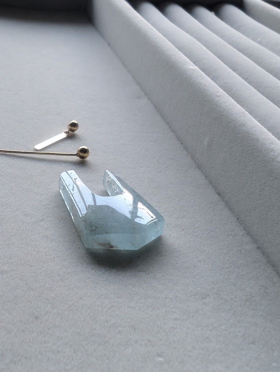 monaka jewellery モナカジュエリー アクアマリン ロックピアス monaka jewellery モナカジュエリー アクアマリン ロックピアス
