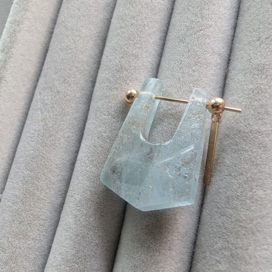 monaka jewellery モナカジュエリー アクアマリン ロックピアス monaka jewellery モナカジュエリー アクアマリン ロックピアス
