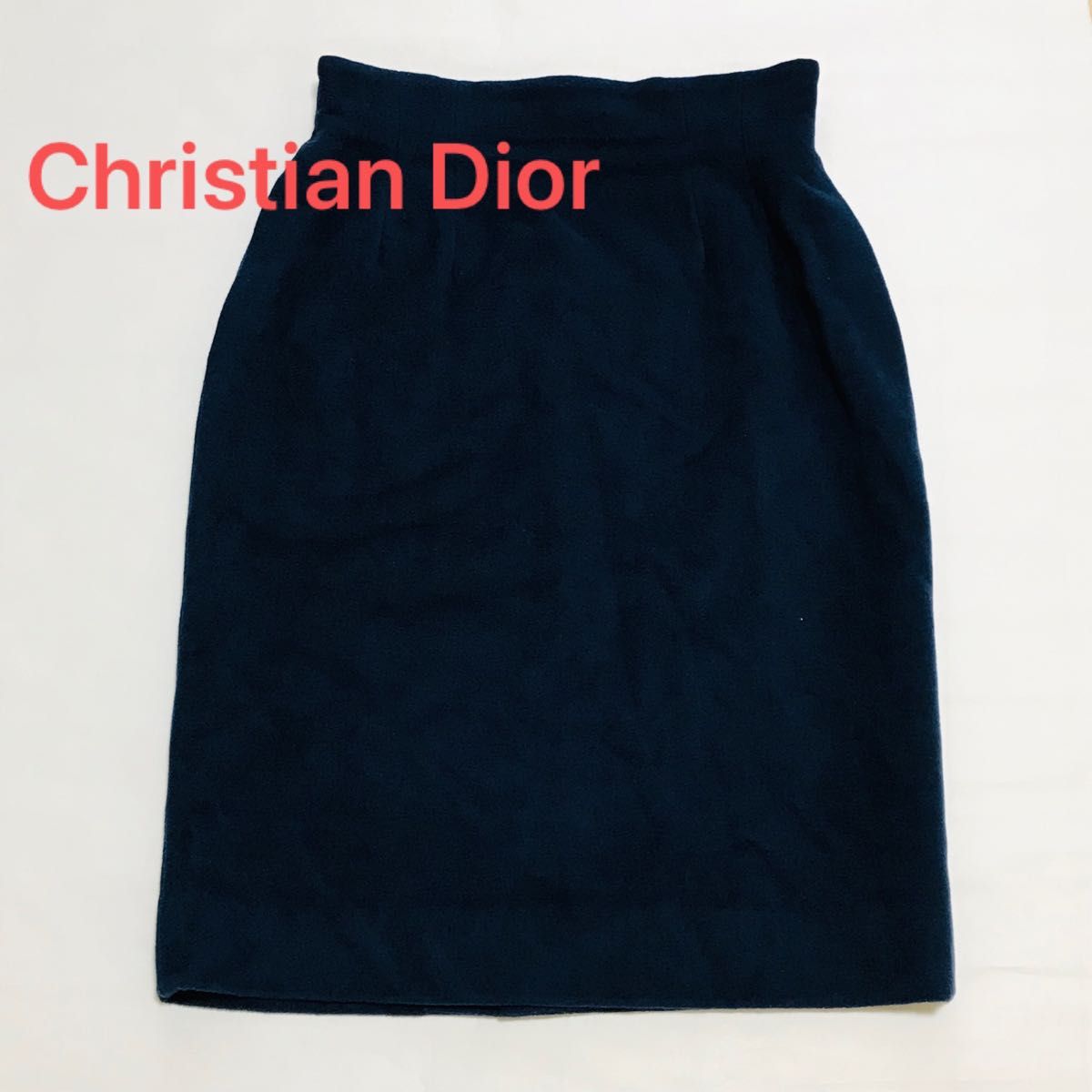 Christian Dior ひざ丈スカート 紺 4202225F0015 Christian Dior膝丈スカート ネイビー