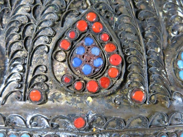 A　硝子象嵌チベット面　西蔵　中国　金工　祭事　祭り　行事　宗教　仏教　信仰　珍品_画像7