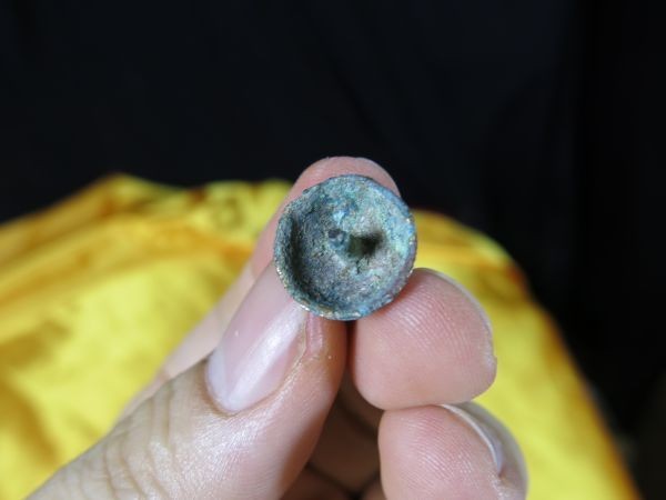 A　釦形金具④　漢時代　遺跡発掘品　古代中国　金工　副葬品　緑青　文化財　青銅_画像2