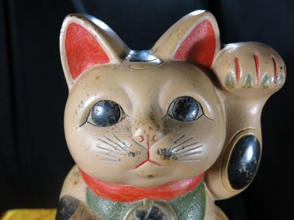 A　招き猫　鐡製 　珍品　第二次大戦前　昭和初期　名品　彫刻_画像9