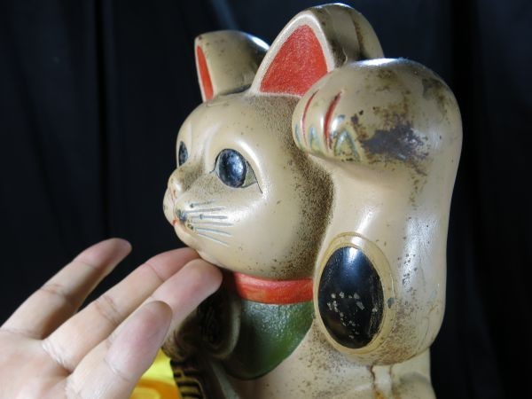 A　招き猫　鐡製 　珍品　第二次大戦前　昭和初期　名品　彫刻_画像7