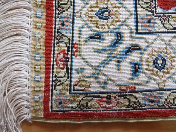 100%シルク トルコ絨毯(玄関用)未使用 約95cm×62cm 100%シルク トルコ絨毯(玄関用)未使用 約95cm×62cm