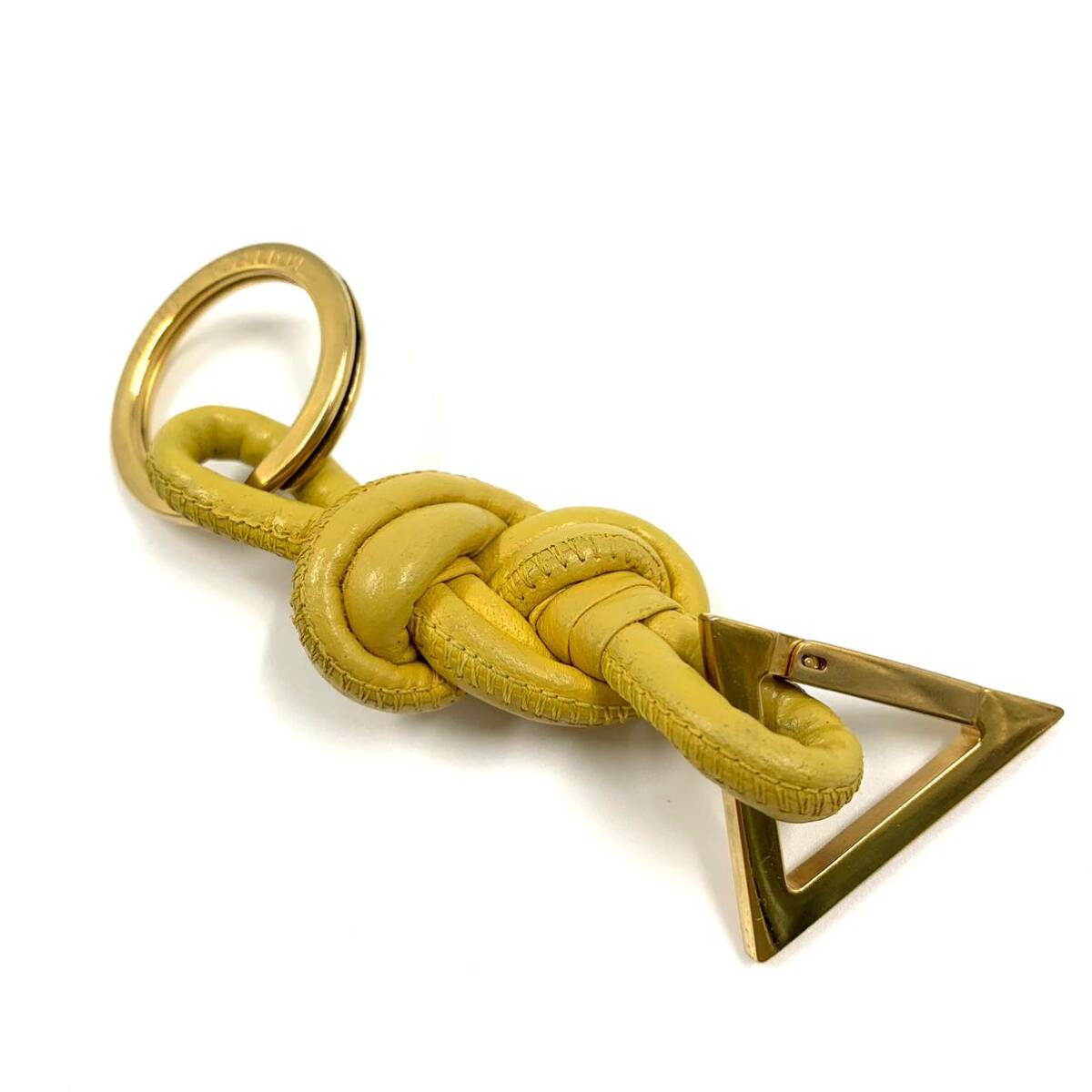 【BOTTEGA VENETA】 トライアングル ノットキーリング イエロー 美品】BOTTEGAVENETA ボッテガヴェネタ ノット キーリング