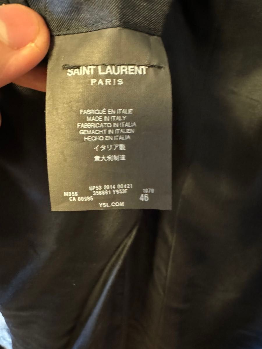 サンローラン SAINT LAURENT PARIS ロングコート 白 黒 46 サンローラン SAINT LAURENT PARIS ロングコート 白 黒 46