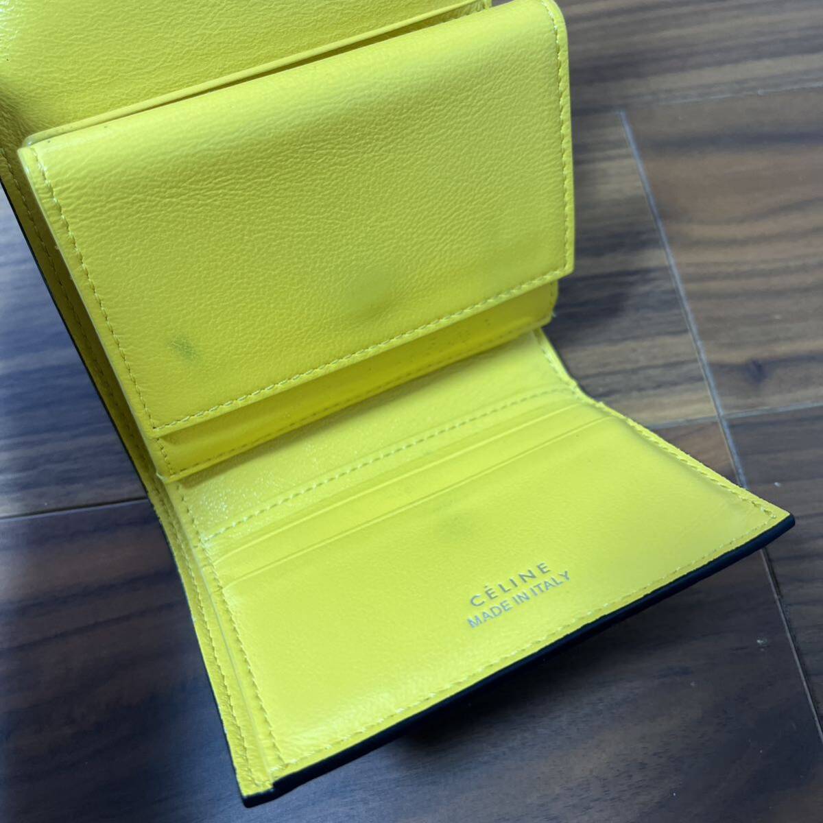 CELINE セリーヌ 三つ折り 財布 コンパクト ミニ財布 グレー CELINE セリーヌ 三つ折り 財布 コンパクト ミニ財布 グレー