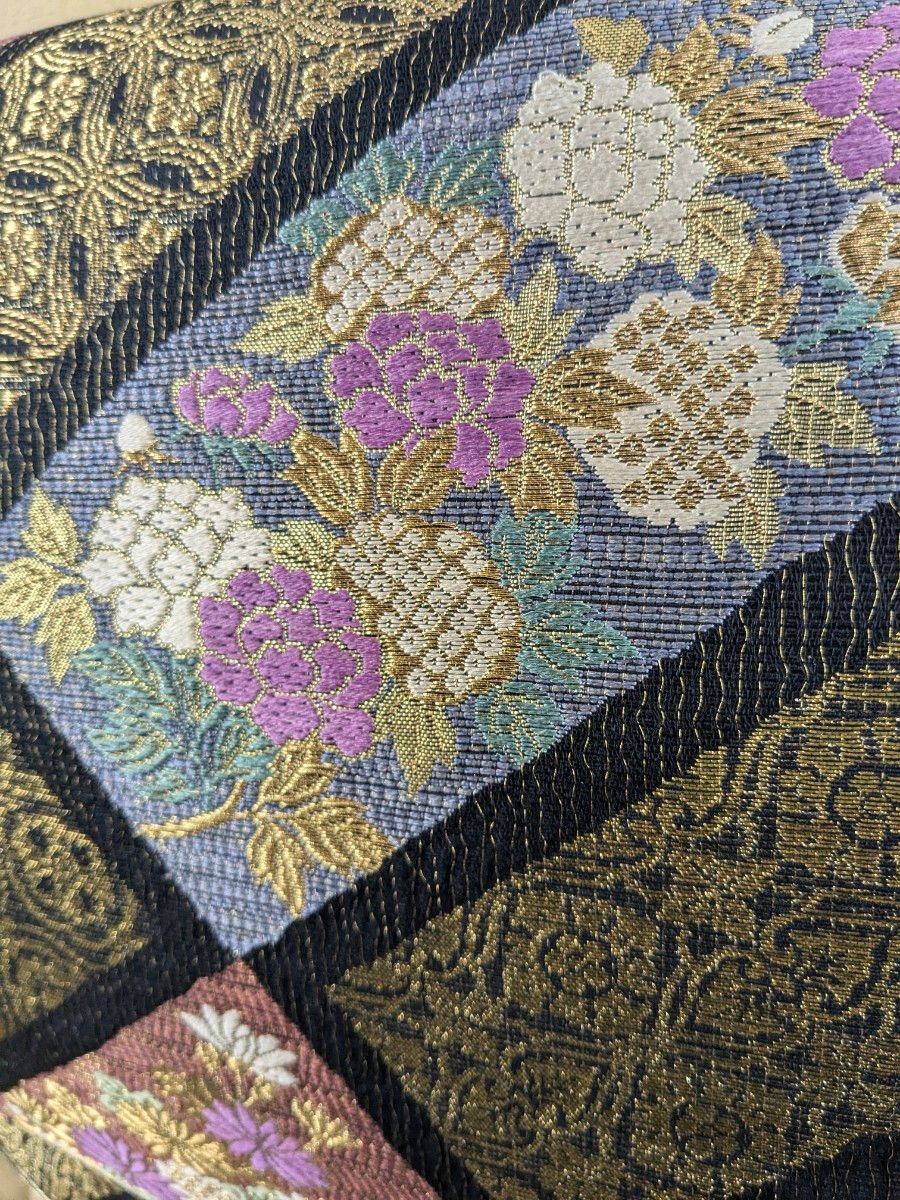 1-583 美品 作家落款入り 付下げ 袋帯(帝王紫) 未使用帯締め 1-583 美品 作家落款入り 付下げ 袋帯(帝王紫) 未使用帯締め