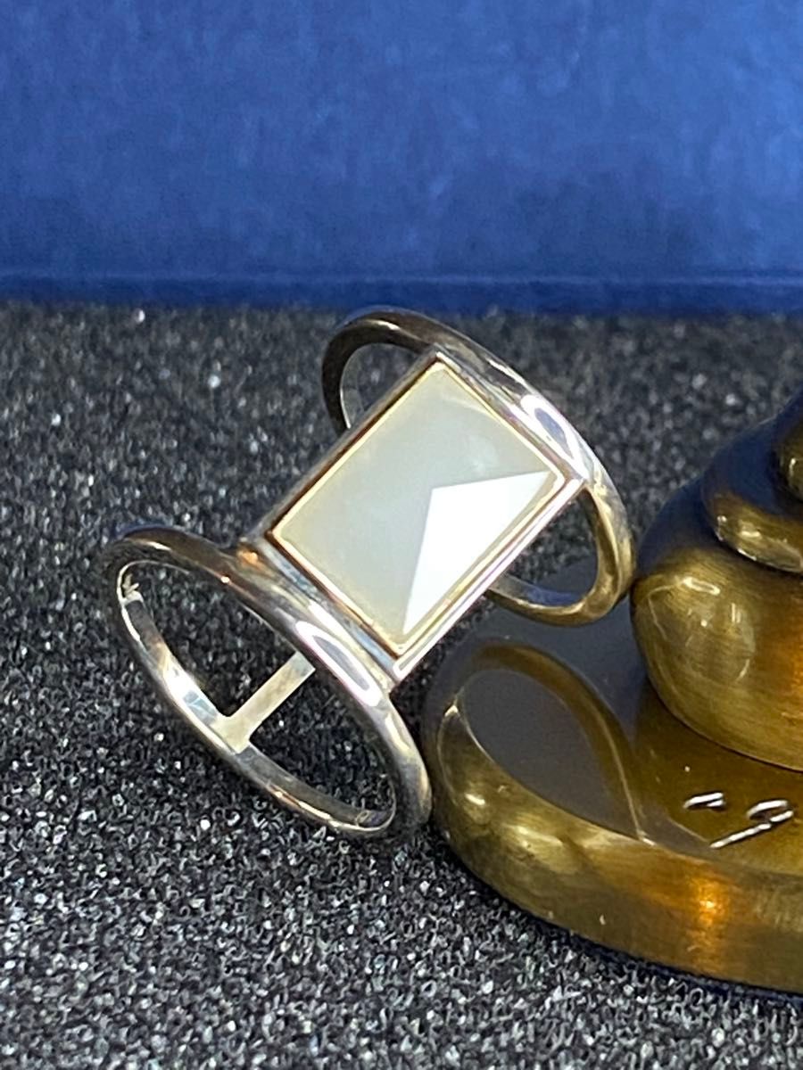 11号 アガット 新品 ミルキーアクアマリン K10&silver コンビ 11号 アガット 新品 ミルキーアクアマリン K10&silver コンビ