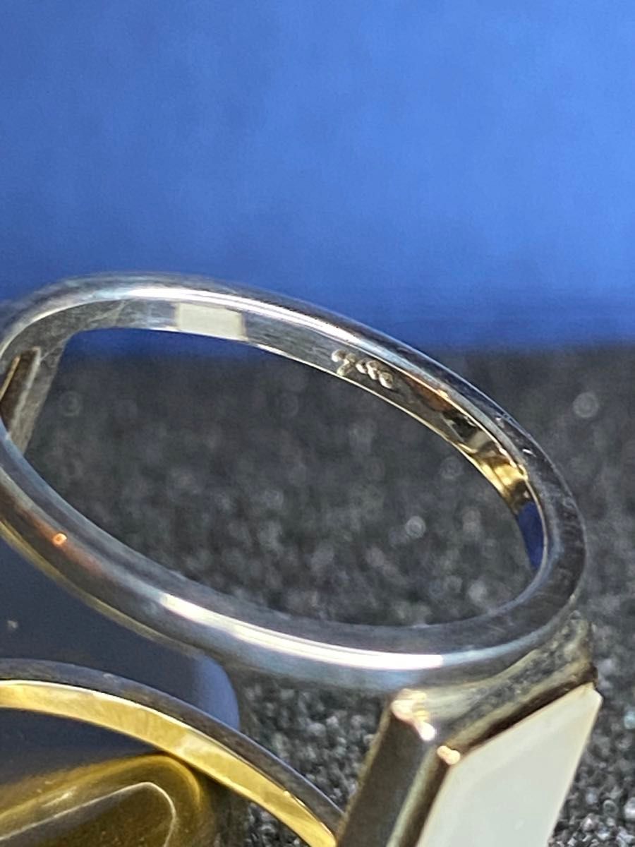 11号 アガット 新品 ミルキーアクアマリン K10&silver コンビ 11号 アガット 新品 ミルキーアクアマリン K10&silver コンビ