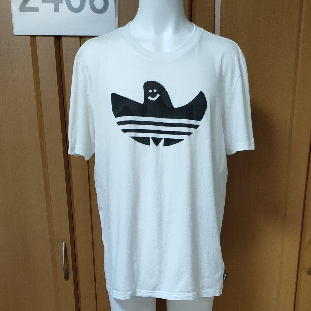 アディダス/シュムーフォイル半袖TシャツL 白 ゴンズマーク アディダス/シュムーフォイル半袖TシャツL 白 ゴンズマーク