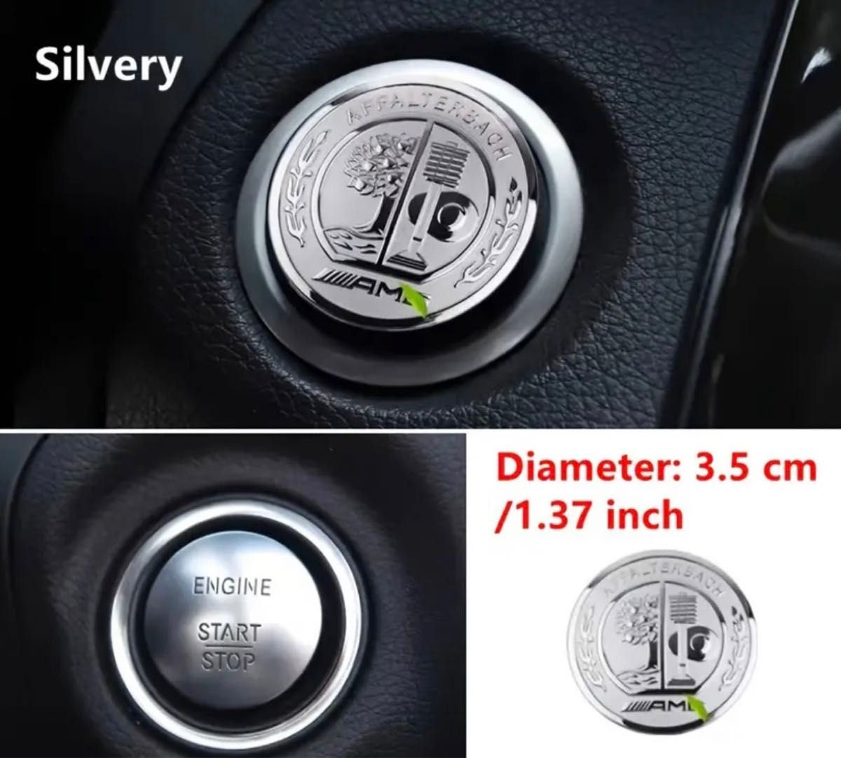 メルセデス AMG エンジン スタート/ストップボタン クリスタル シルバー 銀 メルセデスAMG エンジンスタート/ストップボタンクリスタル