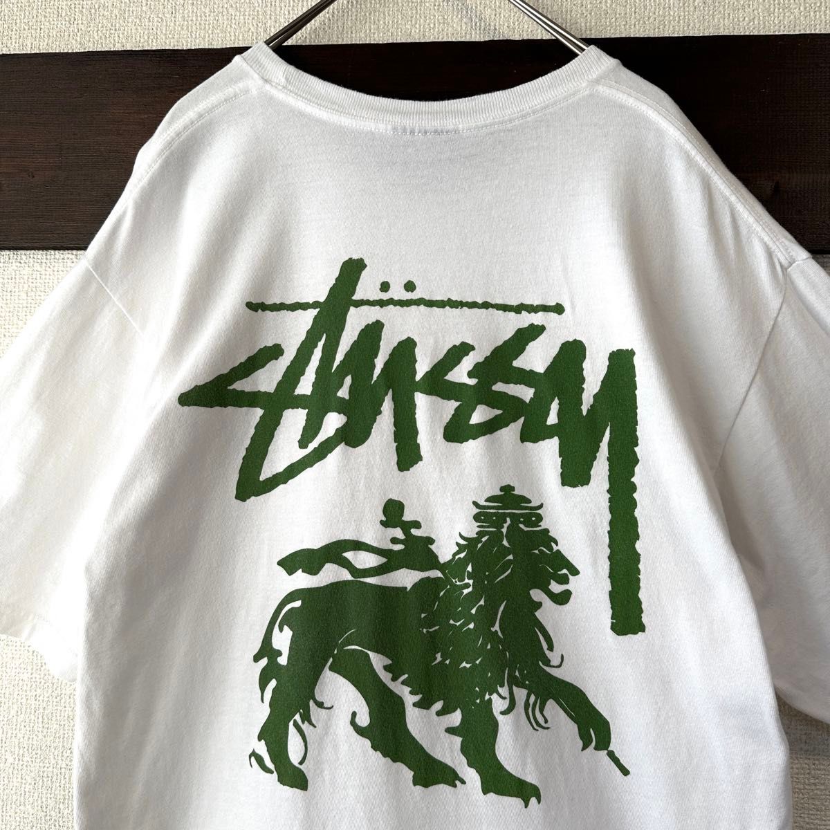 STUSSY ステューシーtシャツ デカロゴ ラスタライオン Mexico製 STUSSY ステューシーtシャツ デカロゴ ラスタライオン Mexico製