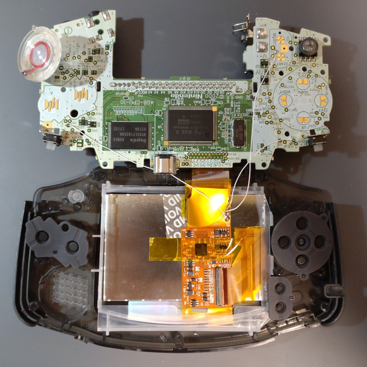 ゲームボーイアドバンス クリアブラック ips液晶 ガラス ゲームボーイアドバンス クリアブラック ips液晶 ガラス