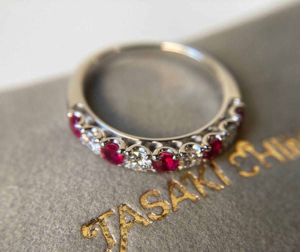 TASAKI タサキ 4Pダイヤモンド 0 28ct ルビー 約0 35ct ハーフ TASAKI タサキ 4Pダイヤモンド 0 28ct ルビー 約0 35ct ハーフ