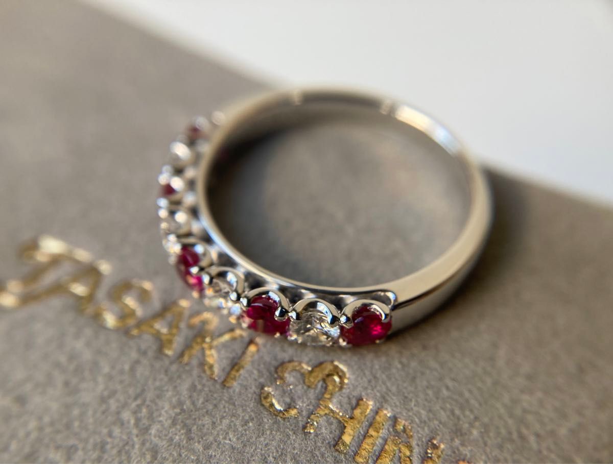 TASAKI タサキ 4Pダイヤモンド 0 28ct ルビー 約0 35ct ハーフ TASAKI タサキ 4Pダイヤモンド 0 28ct ルビー 約0 35ct ハーフ