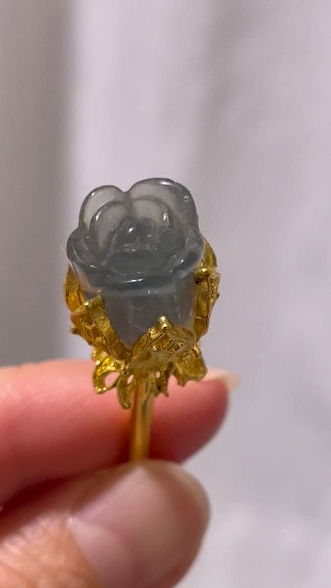 フローライト 薔薇 かんざし 和装小物 髪飾り 天然石