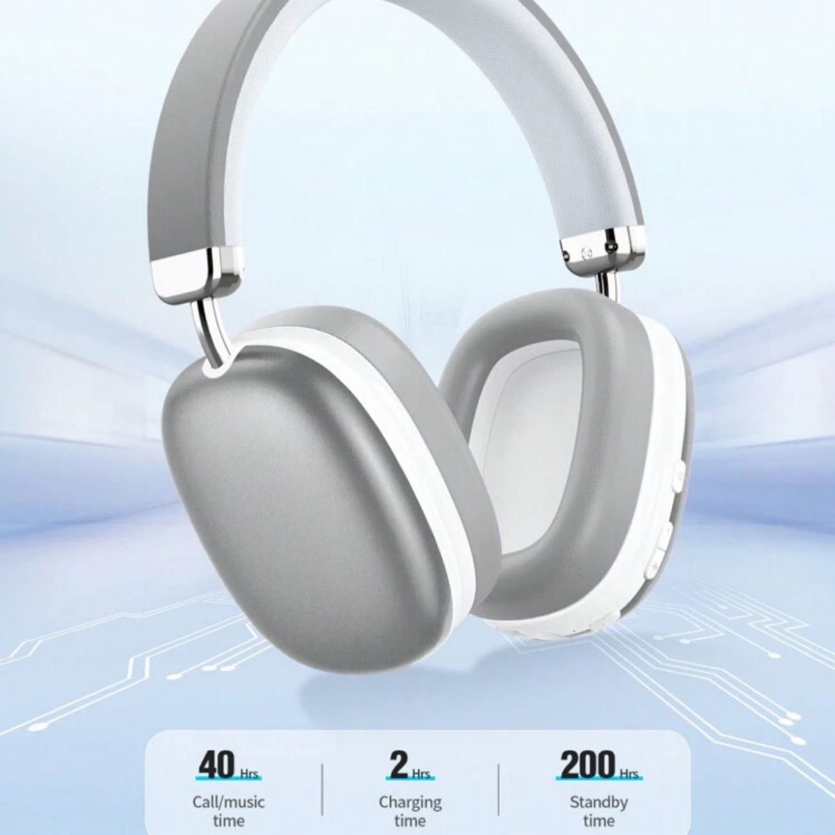 未使用 Bluetooth ヘッドホン ワイヤレスヘッドホン シルバー 未使用 Bluetooth ヘッドホン ワイヤレスヘッドホン シルバー