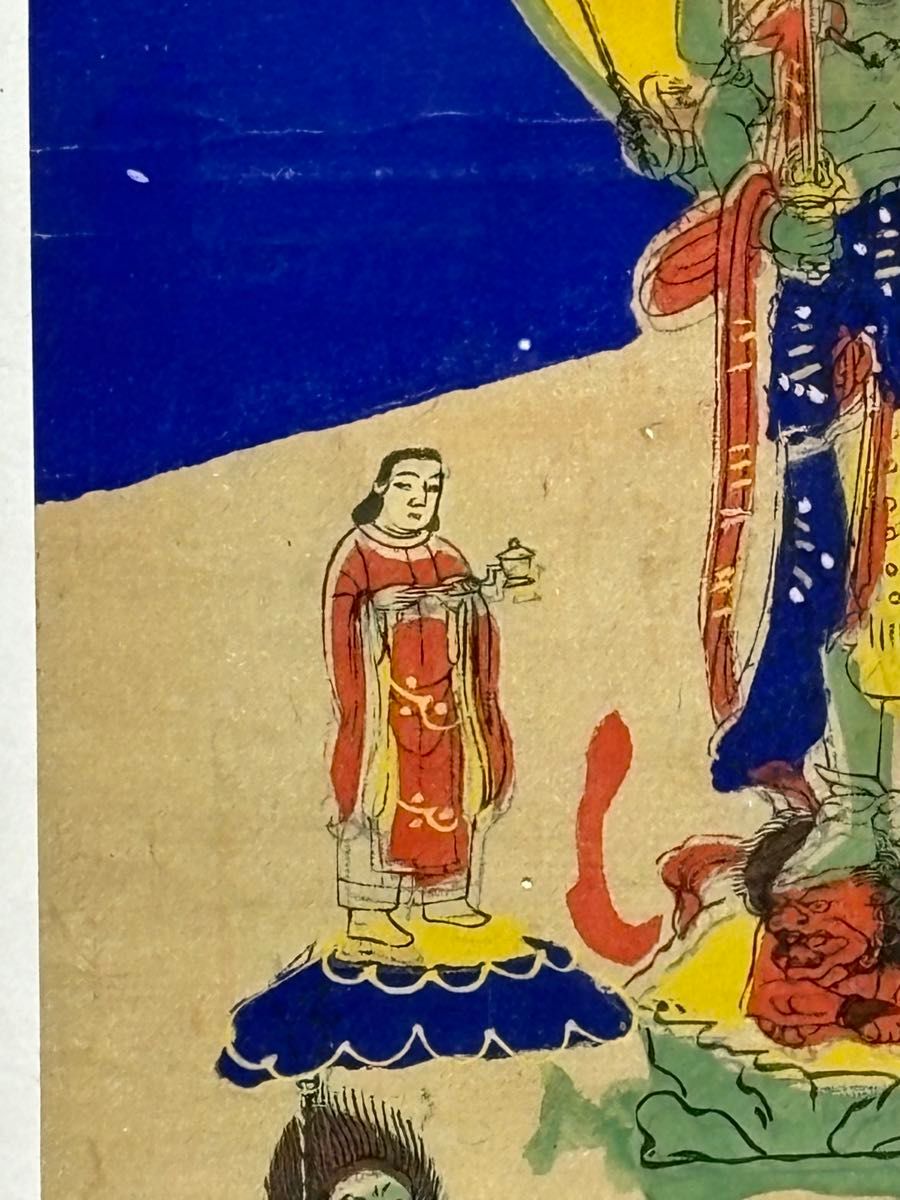 青面金剛図 庚申」古木版画 1枚|不動明王像 浮世絵 仏教美術 青面金剛図 庚申」古木版画 1枚|不動明王像 浮世絵 仏教美術