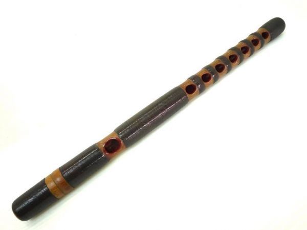 龍笛 桜樺巻き 希少 本煤竹丸管 筒 竜笛 漆ケース付き 高麗笛 和楽器