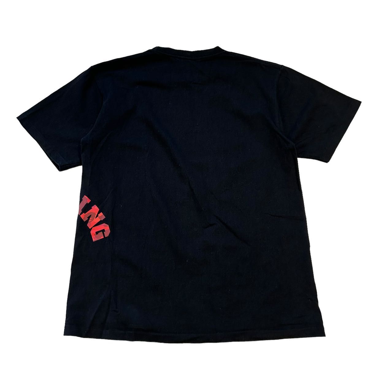 A BATHING APE アベイシングエイプ クルーネックTシャツ L 黒 赤 A BATHING APE アベイシングエイプ クルーネックTシャツ L 黒 赤