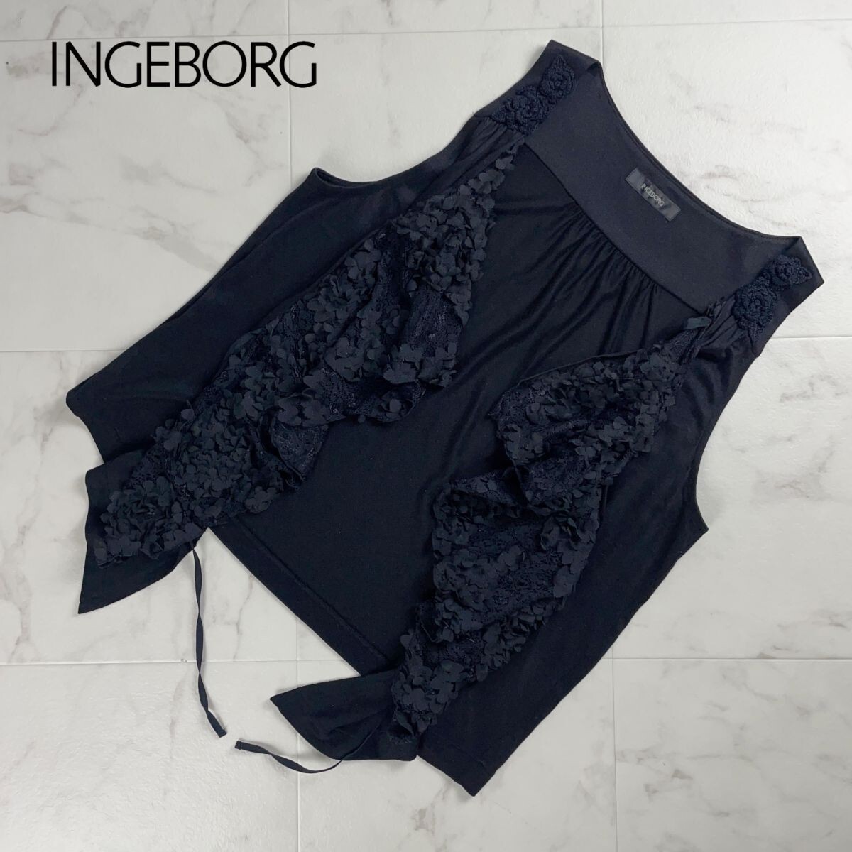  beautiful goods INGEBORG Ingeborg Pink House part solid race flair the best tops lady's black black size F*SC148