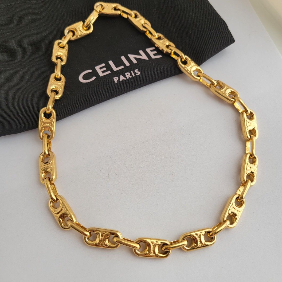 極美品 CELINE セリーヌ マカダム トリオンフ チェーン 極美品 CELINE セリーヌ マカダム トリオンフ チェーン