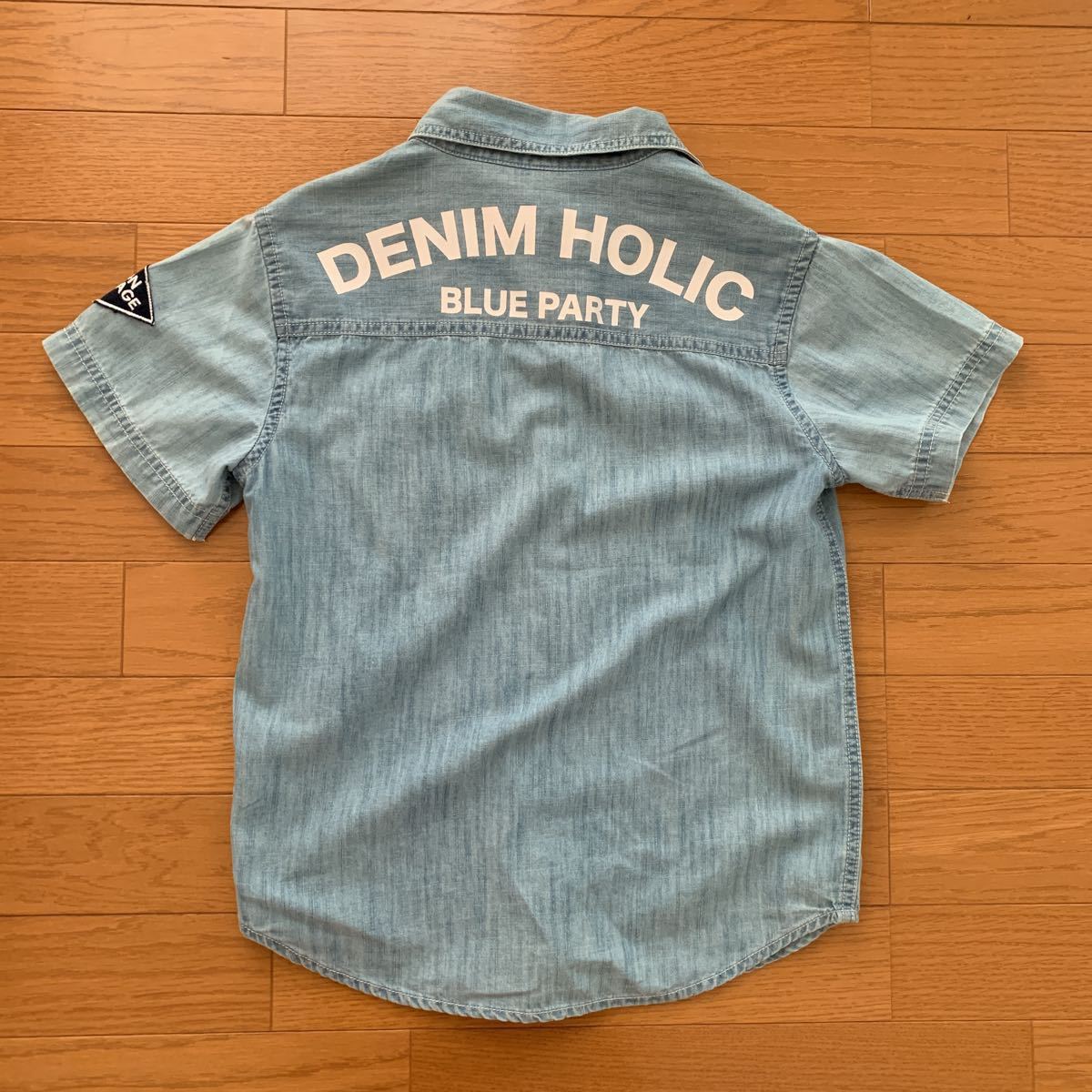  Denim style child short sleeves shirt 150 size beautiful goods 