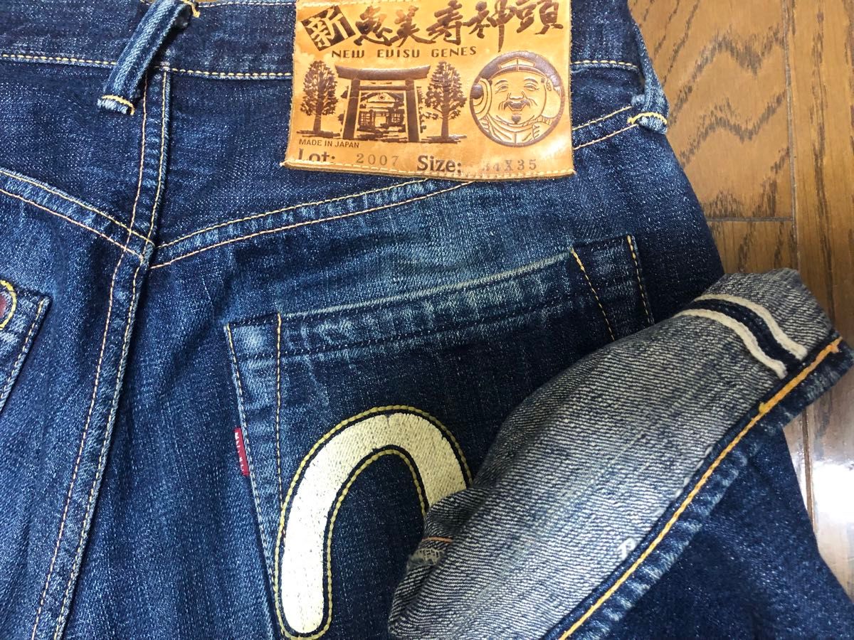 エヴィス Lot 2007 No1 新 恵美寿神頭 日本製濃紺 W34 EVISU エヴィス Lot 2007 No1 新 恵美寿神頭 日本製濃紺 W34 EVISU