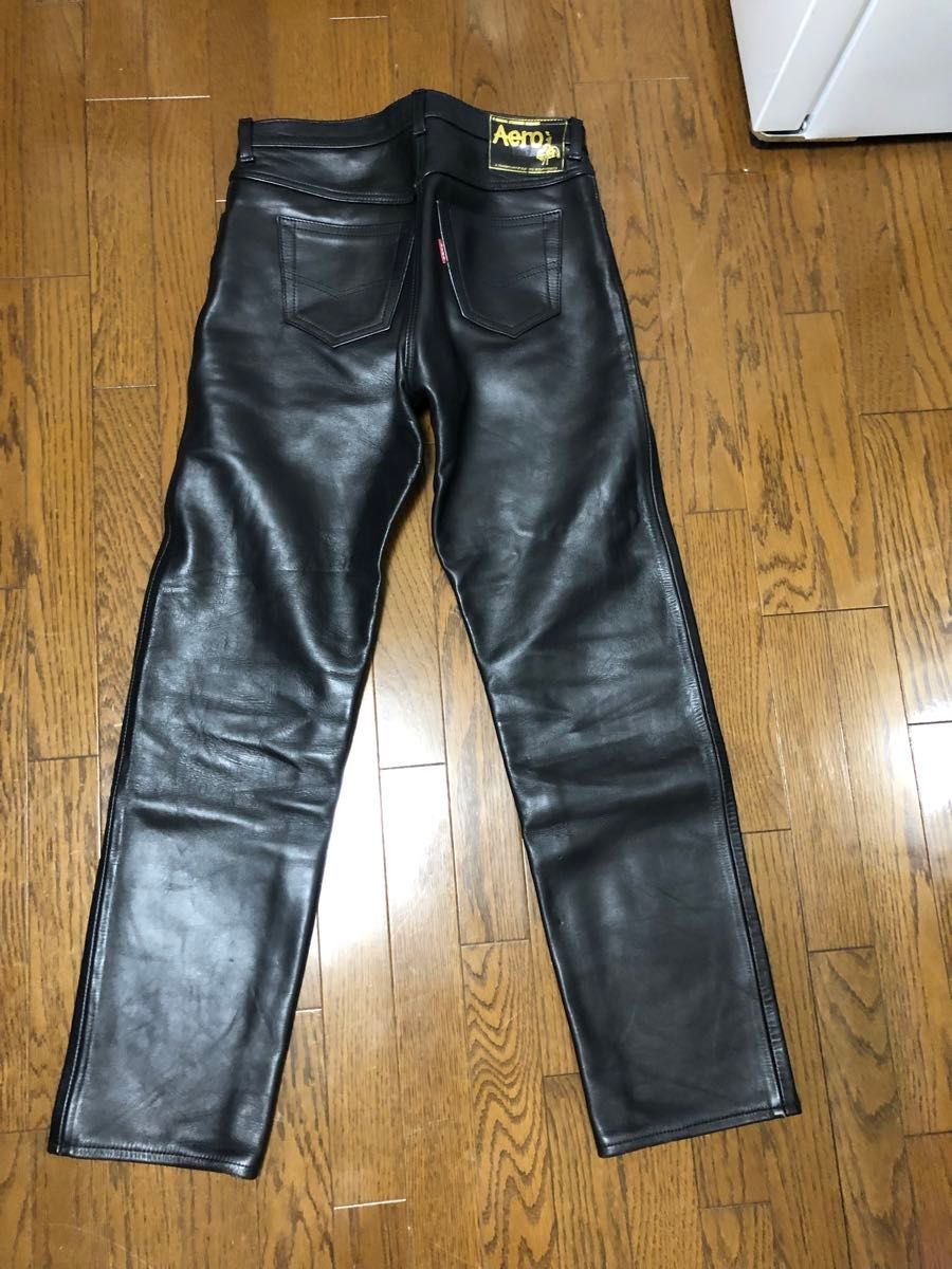 美品 AERO エアロレザー レザーパンツ 牛革ステアハイド W34 美品 AERO エアロレザー レザーパンツ 牛革ステアハイド W34