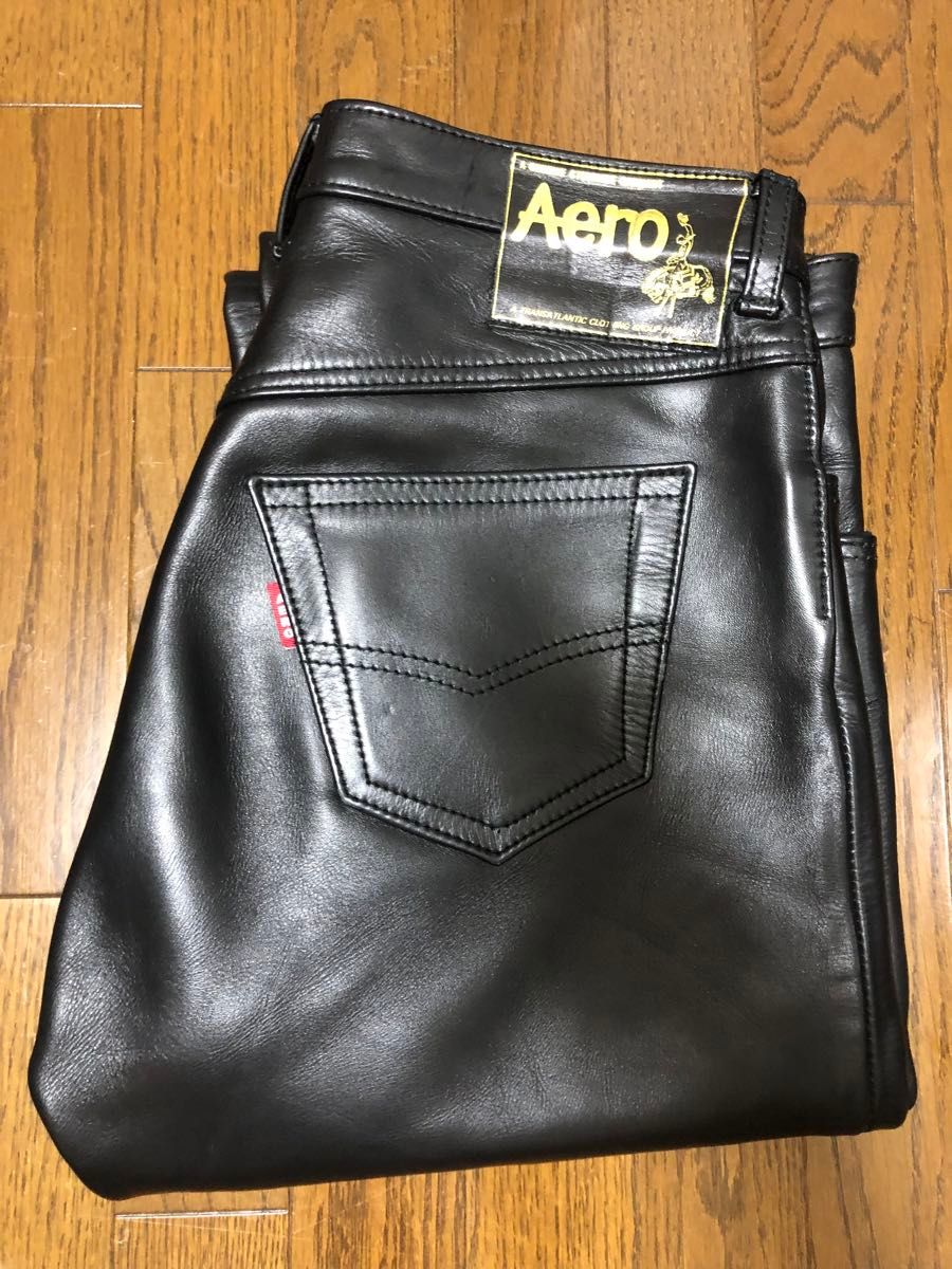 美品 AERO エアロレザー レザーパンツ 牛革ステアハイド W34 美品 AERO エアロレザー レザーパンツ 牛革ステアハイド W34