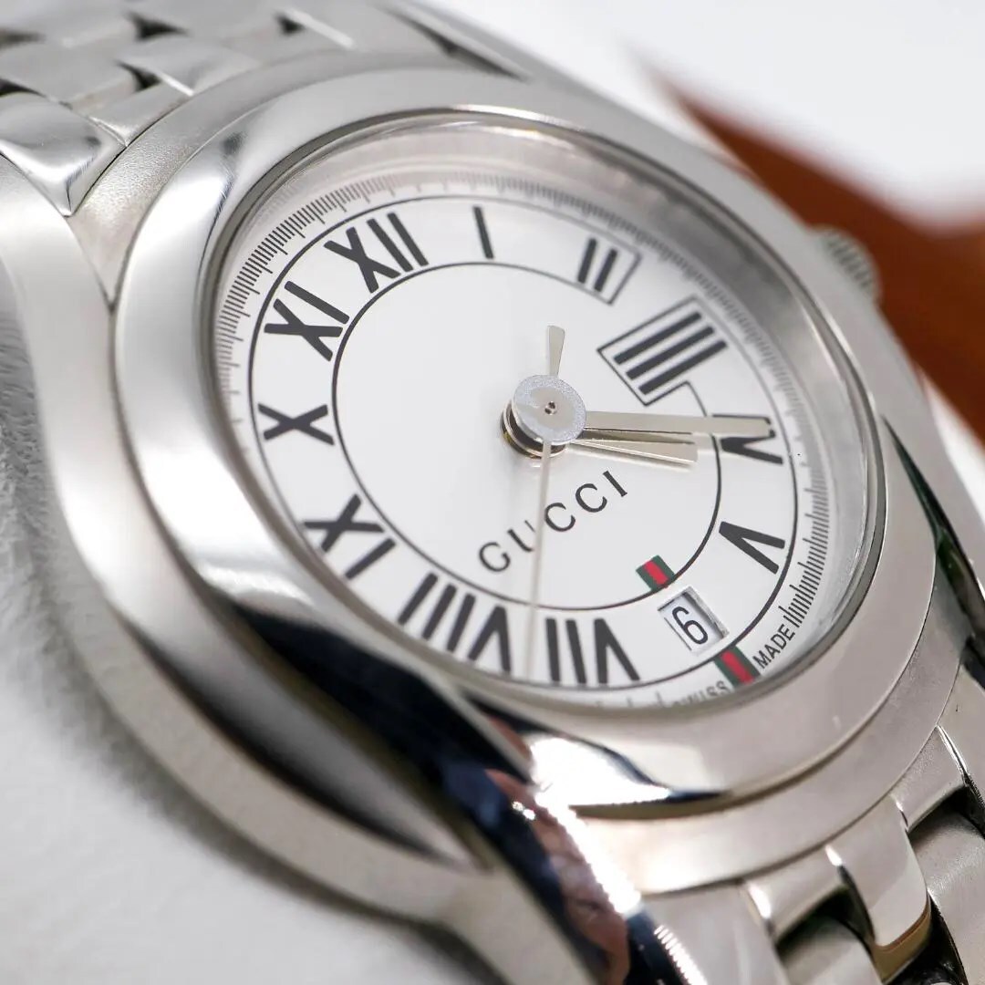 ◇美品 稼働 GUCCI 腕時計 5500L デイト レディース 新品電池 w ◇美品 稼働 GUCCI 腕時計 5500L デイト レディース 新品電池 w