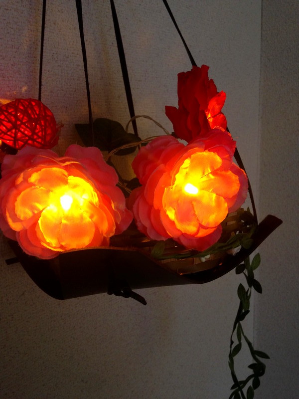  hand made *2way*. flower 2 color. bamboo ball LED light interior lighting 