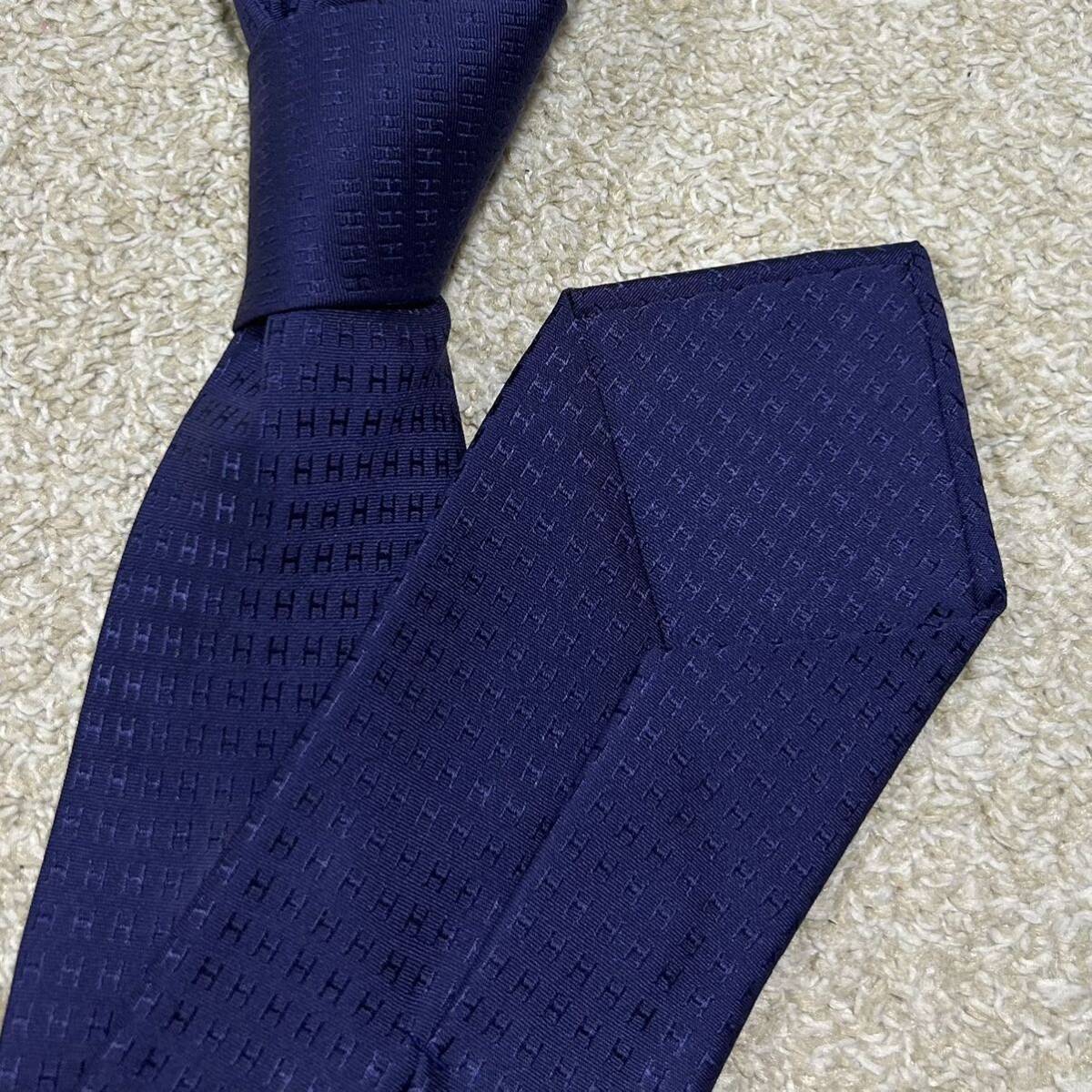 HERMES エルメス シルク ネクタイ 総柄 H柄 ブラウン系 c37 HERMES エルメス シルク ネクタイ 総柄 H柄 ブラウン系 c37