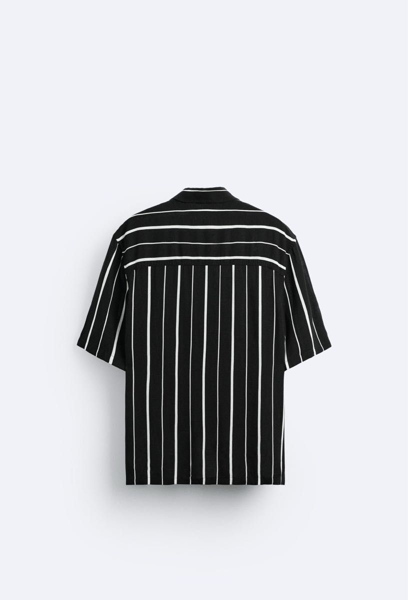 メンズ 半袖シャツ ストライプシャツ タグ ZARA】 メンズ 新品タグ付き ビスコース ストライプ シャツ