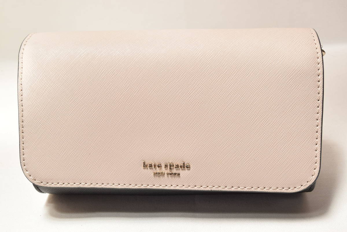 新品　kate spade ケイトスペード　ショルダー　バッグ　ピンク/ブラック　長財布　正規品 　チェーン付き長財布②_画像1